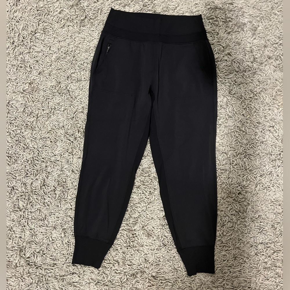 Athleta Black Track Pants with Elastic Cuffs and Tapered Legs